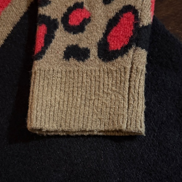 Peyton Jensen Leopard Print Sweater Evereve Red Black - Picture 4 of 6
